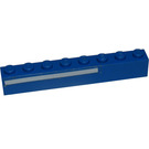 LEGO Bleu Brique 1 x 8 avec La gauche blanc Line Autocollant (3008)