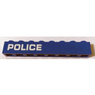 LEGO Blue Brick 1 x 8 with 'POLICE' (Model Right) Sticker (3008)