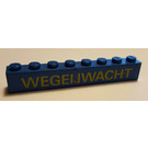 LEGO Blau Backstein 1 x 8 mit 'WEGENWACHT' Aufkleber (3008)