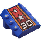 LEGO Blauw Steen 2 x 2 met Flanges en Pistons met '30' en Zilver Stars (30603)