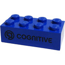 LEGO Blau Backstein 2 x 4 mit 'Cognie', 'Cognitive' (3001)