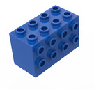 LEGO Blau Stein 2 x 4 x 2 mit Noppen auf Seiten (2434)