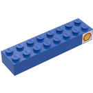 LEGO Blue Brick 2 x 8 with Shell Logo (Right) Sticker (3007)