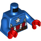 LEGO Blauw Kapitein America Minifiguur Torso (973 / 76382)