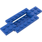 LEGO Blauw Auto Basis 10 x 4 x 2/3 met 4 x 2 Centre Well (30029)
