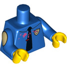 LEGO Blu Chief Wiggum con Doughnut Frosting su Viso e Maglietta Minifigure Busto (973 / 88585)