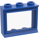LEGO Blauw Classic Venster 1 x 3 x 2 met Fixed Glas en korte dorpel