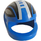 LEGO Blauw Crash Helm met Zwart en Wit Lines, Grijs shaded areas (2446 / 45290)