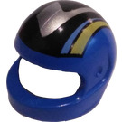 LEGO Blauw Crash Helm met Zilver en Geel Design (2446 / 46255)