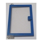 LEGO Blauw Deur 1 x 4 x 5 Links met Transparant Glas (47899)