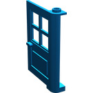 LEGO Blue Door 1 x 4 x 5 with 4 Panes with 1 Point on Pivot