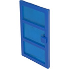 LEGO Blau Tür 1 x 4 x 6 mit 3 Panes mit Transparent Dark Blau Glas