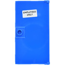 LEGO Blue Door 1 x 4 x 6 with Stud Handle with ‘EMPLOYEES ONLY' Sign Sticker (35290)