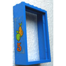 LEGO Blau Tür Rahmen 2 x 6 x 7  mit "5" und Fruits Aufkleber (4071)