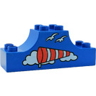 LEGO Blue Duplo Bow 2 x 6 x 2 with Windsock, Clouds and Birds (4197)