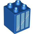 LEGO Blue Duplo Brick 2 x 2 x 2 with windows (84627 / 84629)