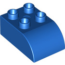 LEGO Duplo Blau Duplo Backstein 2 x 3 mit Gebogenes Oberteil (2302)