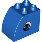 LEGO Bleu Duplo Brique 2 x 3 x 2 avec Incurvé Côté avec Yeux (11344 / 13870)