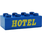 LEGO Blue Duplo Brick 2 x 4 with Hotel (3011)