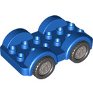 LEGO Bleu Duplo Auto avec Noir roues et Argent Hubcaps (11970 / 35026)