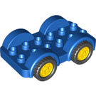 LEGO Bleu Duplo Auto avec Noir roues et Jaune Hubcaps (11970 / 35026)