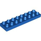 LEGO Blau Duplo Platte 2 x 8 (44524)