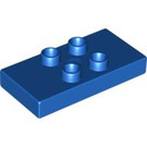 LEGO Blue Duplo Tile 2 x 4 x 0.33 with 4 Center Studs (Thick) (6413)