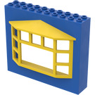 LEGO Bleu Fabuland Building mur 2 x 10 x 7 avec Jaune Bay Fenêtre