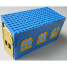 LEGO Blue Fabuland Garage Block with Yellow Windows and Yellow Door