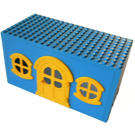 LEGO Blue Fabuland House Block with Yellow Door and Windows