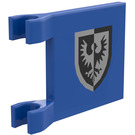 LEGO Blau Flagge 2 x 2 mit Schwarz Falcon Schild ohne ausgestellten Rand (2335 / 80581)