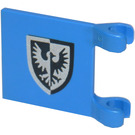 LEGO Blau Flagge 2 x 2 mit Schwarz Falcon ohne ausgestellten Rand (2335)