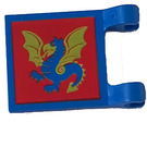 LEGO Blue Flag 2 x 2 with Dragon without Flared Edge (2335)