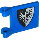LEGO Blue Flag 2 x 2 with Falcon Knights Crest on both sides Sticker without Flared Edge (2335)