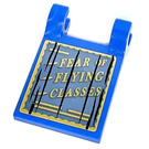 LEGO Blauw Vlag 2 x 2 met 'FEAR of FLYING CLASSES' Aan both sides Sticker zonder uitlopende rand (2335)