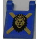 LEGO Blau Flagge 2 x 2 mit Lion Kopf Aufkleber ohne ausgestellten Rand (2335)