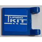 LEGO Blauw Vlag 2 x 2 met Turbo Kit Both Kant Sticker zonder uitlopende rand (2335)