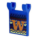 LEGO Blue Flag 2 x 2 with Weasley "W" Sweater Pattern Sticker without Flared Edge (2335)