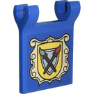 LEGO Blue Flag 2 x 2 with Yellow Shield, Dark Tan Frame and Paintbrushes Sticker with Flared Edge (80326)