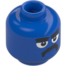 LEGO Blue Head with Grumpy Face (Recessed Solid Stud) (3274)