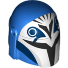 LEGO Blau Helm mit Seiten Löcher mit Bo-Katan Kryze Weiß Muster (78747 / 87610)