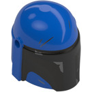 LEGO Blue Helmet with Sides Holes with Dark Gray Front (3807)