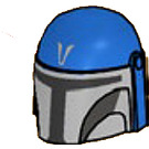 LEGO Blau Helm mit Sides Löcher mit Mandalorian Dekoration (3807 / 106133)