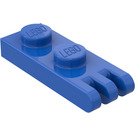 LEGO Blå Hengsel Plate 1 x 2 med 3 Stumper og solide knotter