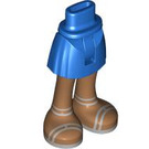 LEGO Blau Hüfte mit Basic Gebogen Skirt mit Silber Sandals mit dünnem Scharnier (2241)