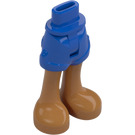 LEGO Blue Hip with Rolled Up Shorts with Bare Feet with Thin Hinge