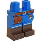 LEGO Blau Hüften und Beine mit Reddish Braun Gürtel, Tasche und Dark Braun Boots (73200 / 105031)