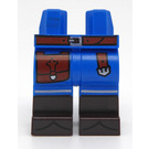 LEGO Blauw Heupen en benen met Reddish Brown Riem, Bag en Dark Brown Boots (73200 / 105031)