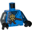 LEGO Blauw Jay Torso met Pantser Plaat décoration, dark Blauw Sjaal en golden insigna, Zilver en dark Blauw Arm (973 / 76382)