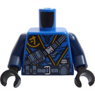 LEGO Blå Jay Overkropp med Dark Blå Armer, Ninjago 'J' og Belts (973 / 76382)